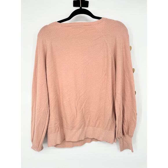 Sioni Milano Sweater Size XL 3D Heart Soft Blush Pink Romantic Euro Whimsy Cozy - Picture 4 of 10